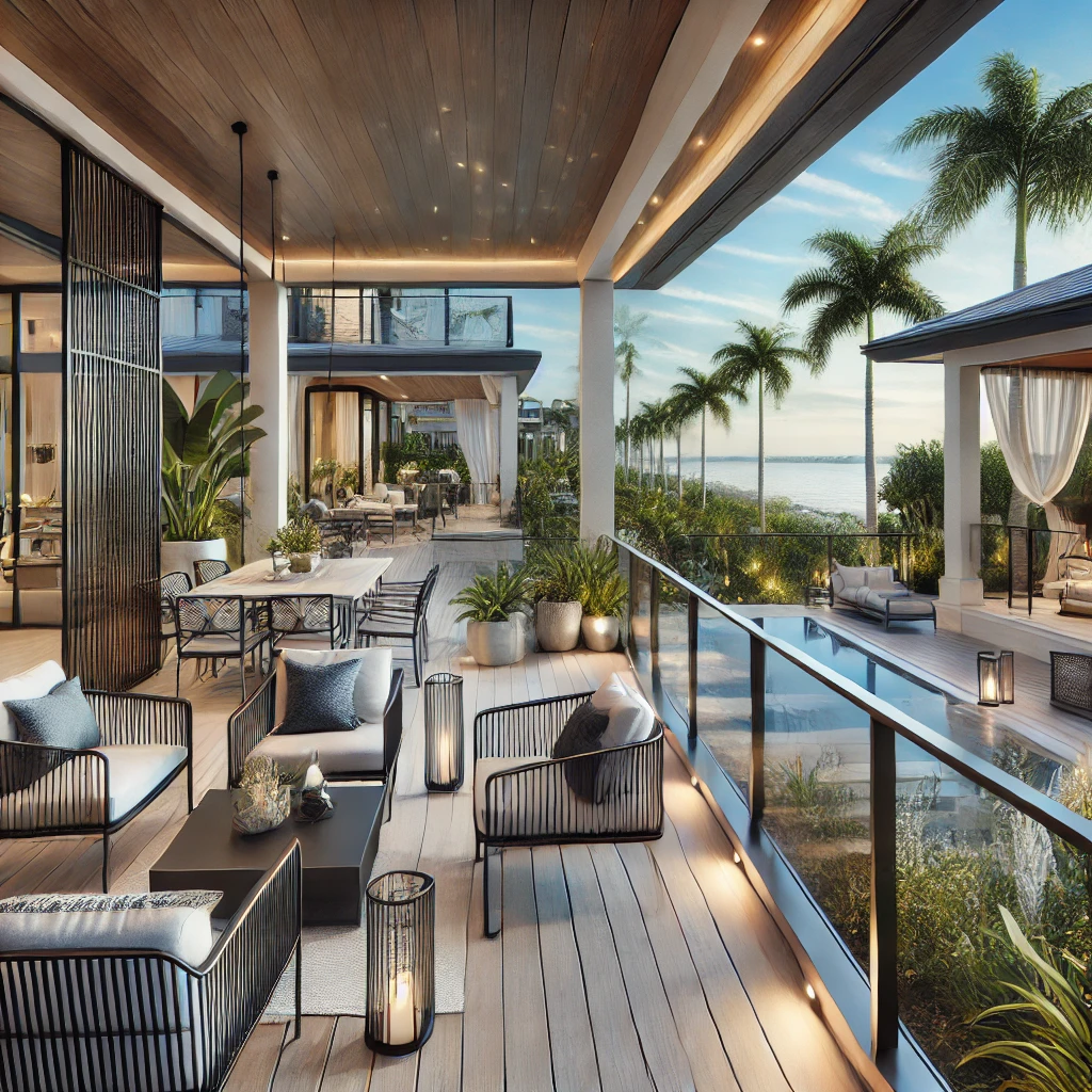 Custom deck railings for homes in Naples, FL. Specializing in durable and stylish metal and glass railings for outdoor decks. Contact us for a free consultation. naplesrailing.com