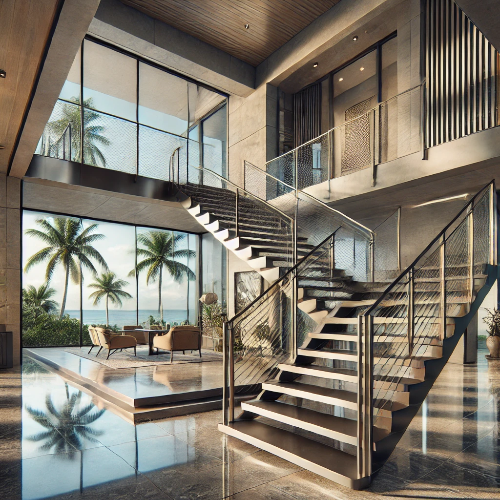 Explore modern metal stair designs for luxury homes in Naples, from contemporary to industrial styles. naplesrailing.com