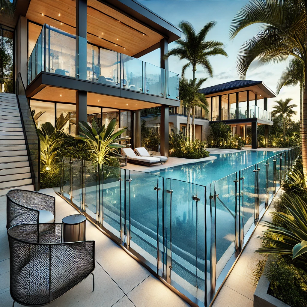 Luxury pool railings for high-end homes in Naples, FL. Custom metal and glass designs that enhance the aesthetics and safety of pool areas. Contact us for a free quote. naplesrailing.com