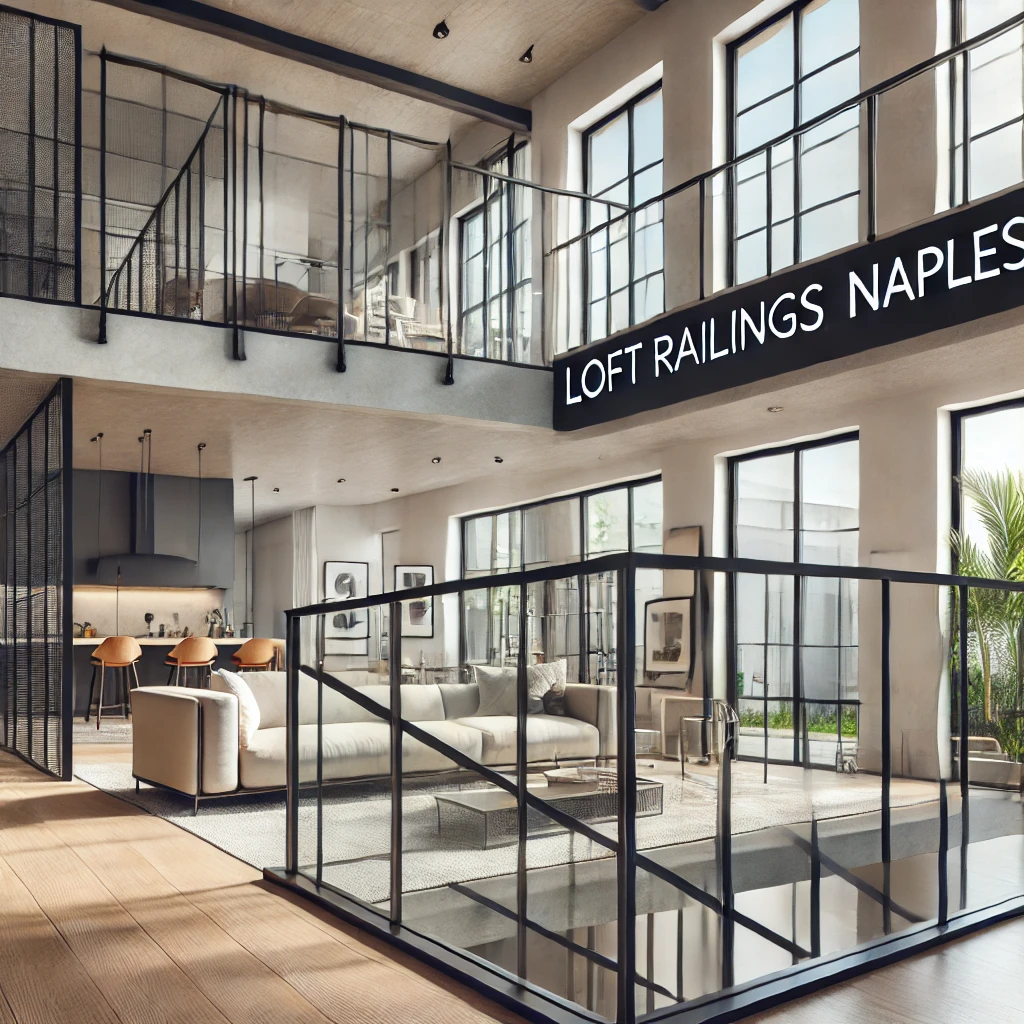 Custom loft railings for modern homes in Naples, FL. Specializing in metal and glass railings for open living spaces. Call for a consultation. naplesrailing.com