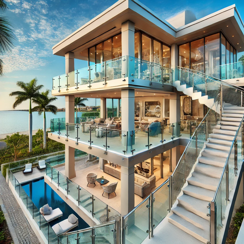 High-end luxury railings for residential properties in Naples, FL. Custom metal, glass, and cable designs to enhance your home. Contact us for a consultation. naplesrailing.com