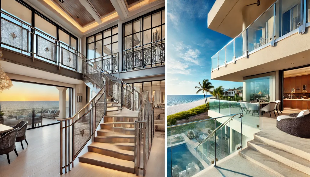 Learn about the differences between metal and glass railings to help you decide which material is best for your luxury home in Naples. naplesrailing.com