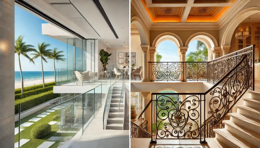 Compare modern and traditional railing styles for luxury homes in Naples, highlighting design, functionality, and material choices. naplesrailing.com