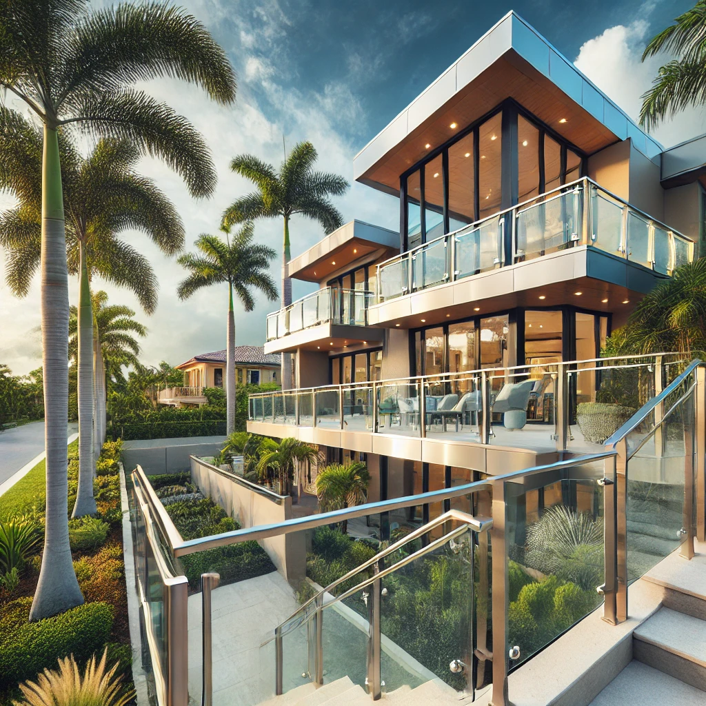 Custom railing installations in North Naples, FL. Specializing in metal and glass railings for luxury homes. Contact us today for a free consultation. naplesrailing.com
